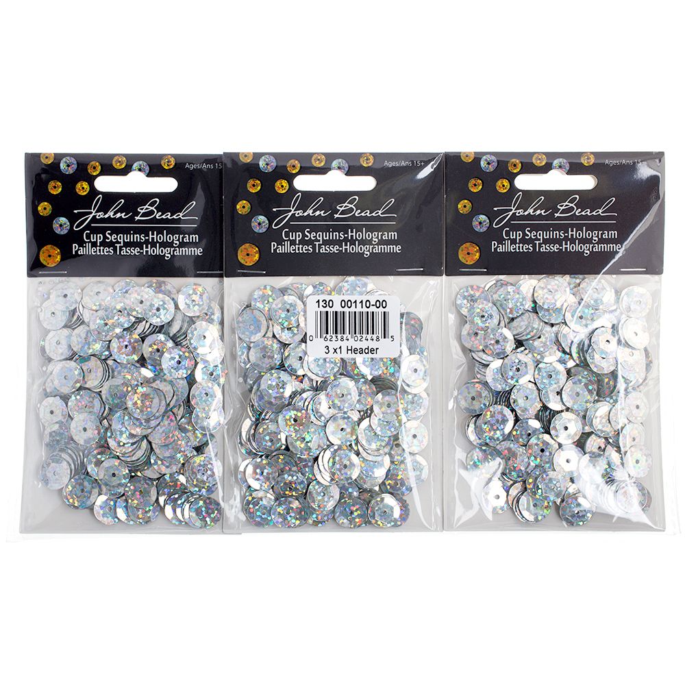 Sequins Round 10mm Aprx 450pcs Hologram Silver