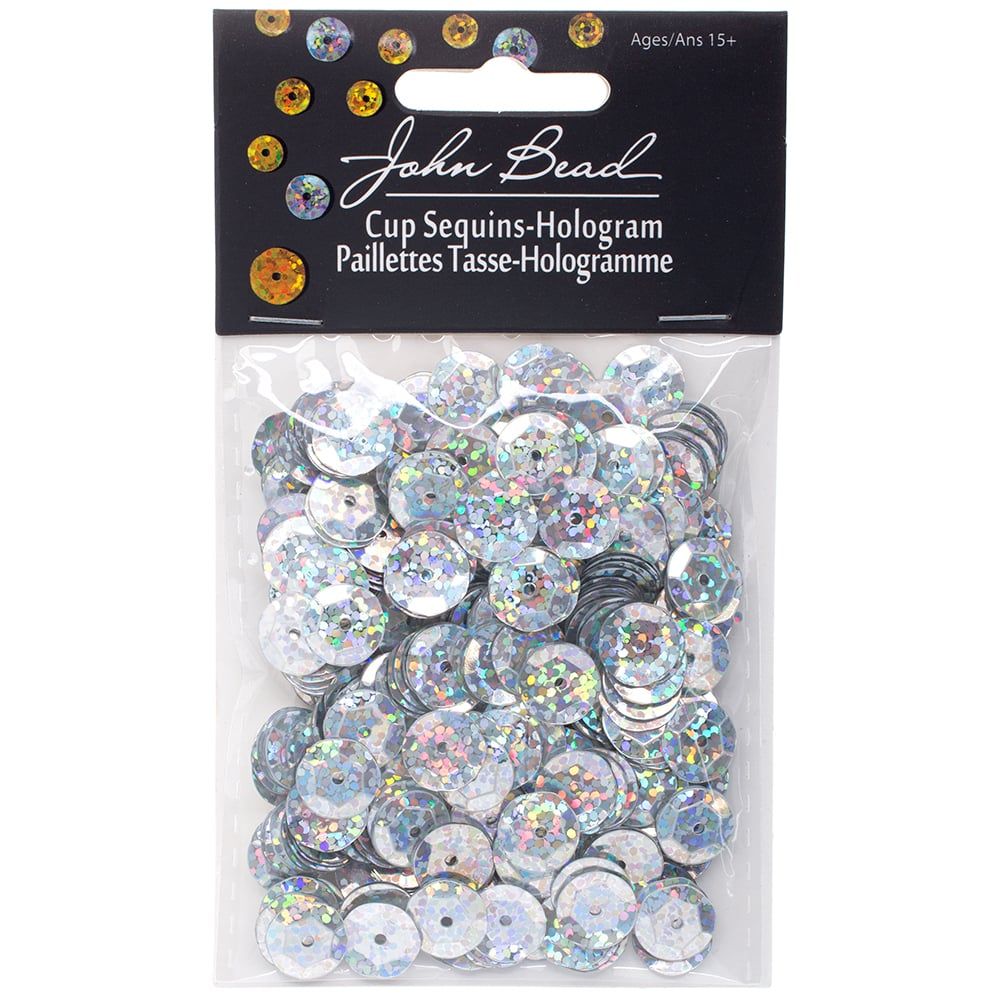 Sequins Round 10mm Aprx 450pcs Hologram Silver