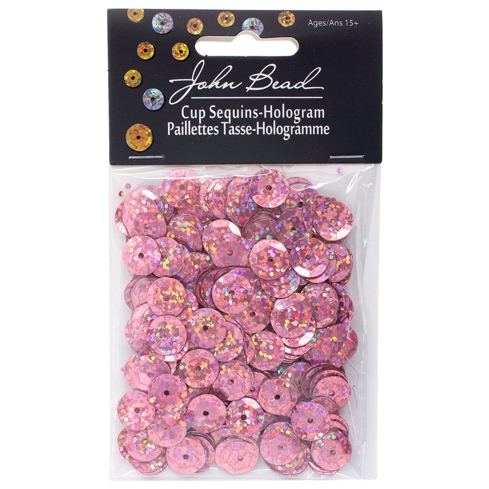 Sequins Round 10mm Aprx 450pcs Hologram Rosa