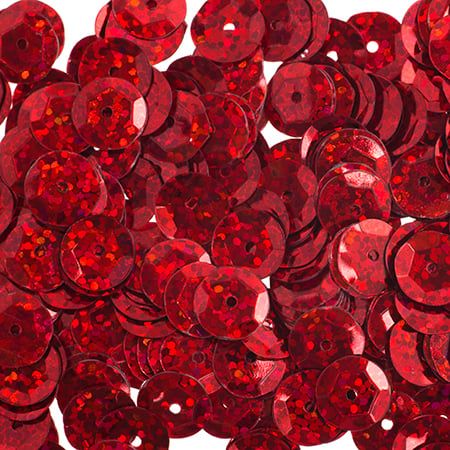 Sequins Round 10mm Aprx 450pcs Hologram Red