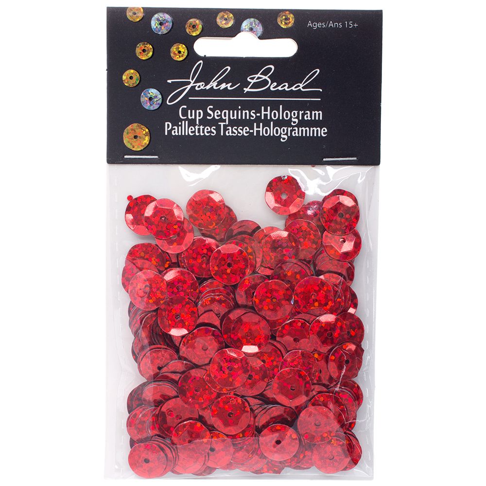 Sequins Round 10mm Aprx 450pcs Hologram Red