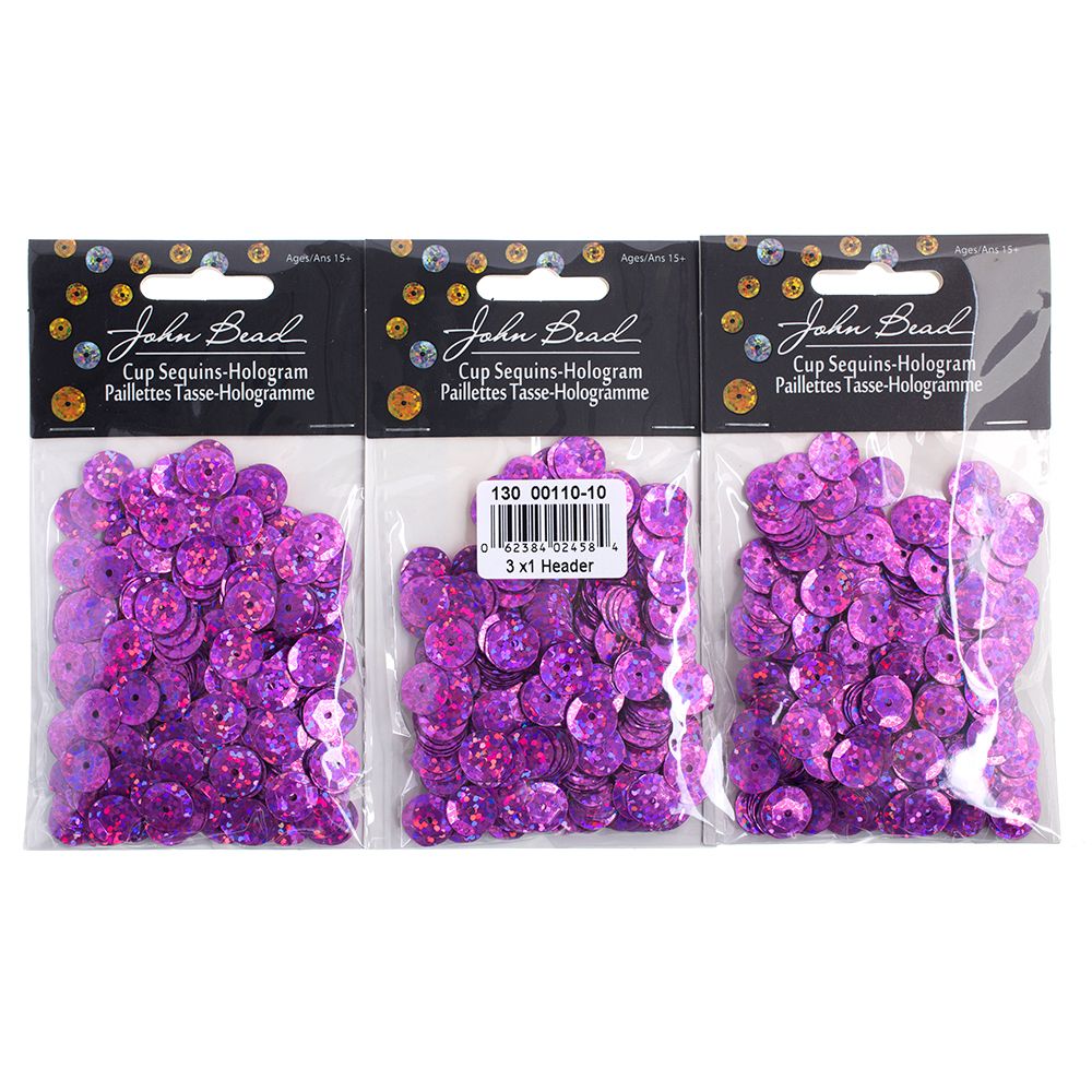 Sequins Round 10mm Aprx 450pcs Hologram Hot Pink