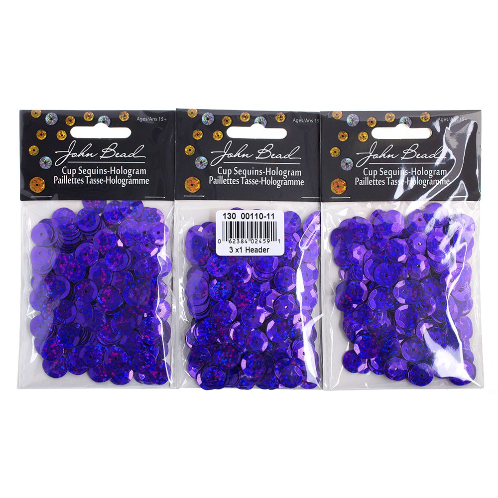 Sequins Round 10mm Aprx 450pcs Hologram Purple