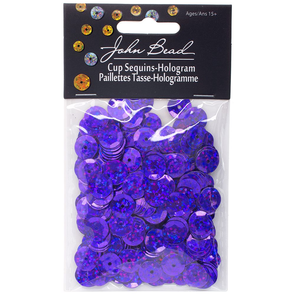 Sequins Round 10mm Aprx 450pcs Hologram Purple