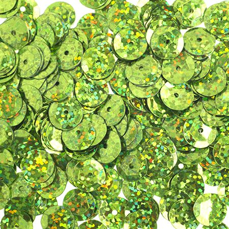 Sequins Round 10mm Aprx 450pcs Hologram Lime Green
