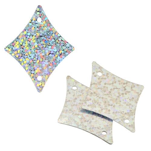 Sequins Hologram 29x36mm With Hole Diamond SILVER