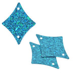 Sequins Hologram 29x36mm With Hole Diamond AQUA