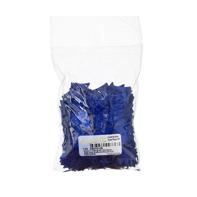Sequins Hologram 29x36mm With Hole Diamond ROYAL BLUE