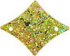 Sequins Hologram 29x36mm With Hole Diamond YELLOW