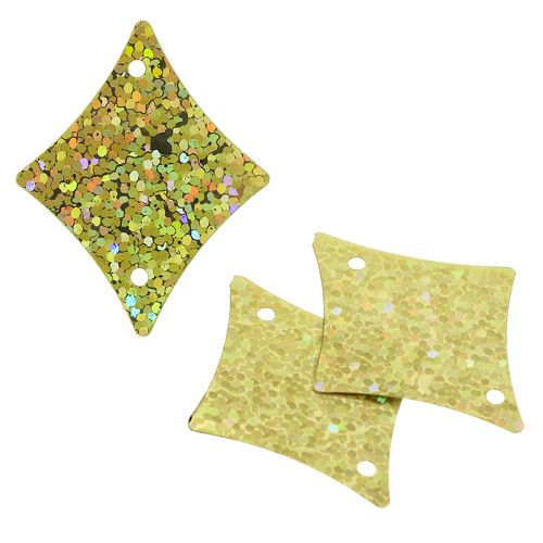 Sequins Hologram 29x36mm With Hole Diamond YELLOW