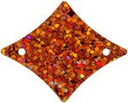 Sequins Hologram 29x36mm With Hole Diamond ORANGE