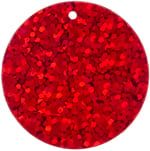 Sequins Hologram 30mm 1mm Hole Round RED