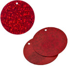 Sequins Hologram 30mm 1mm Hole Round RED