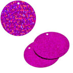 Sequins Hologram 30mm 1mm Hole Round FUCHSIA