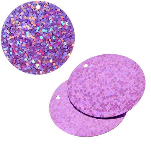 Sequins Hologram 30mm 1mm Hole Round PINK