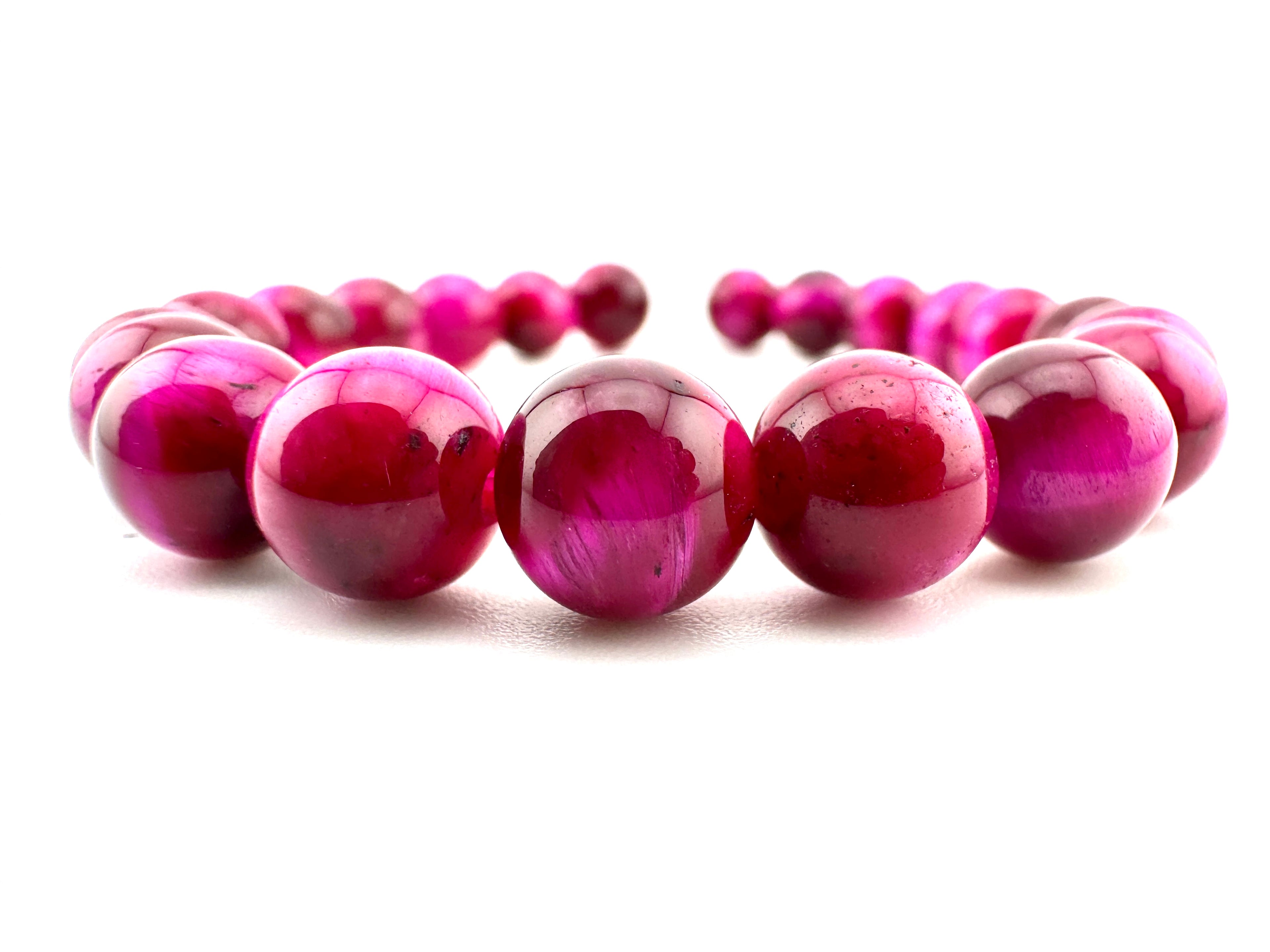 Dyed Tiger Eye Pink Beads Available in 6mm, 8mm Sizes