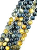 Blue Gold Tiger Eye Beads Available in 6mm, 8mm, 10mm, 12mm Sizes