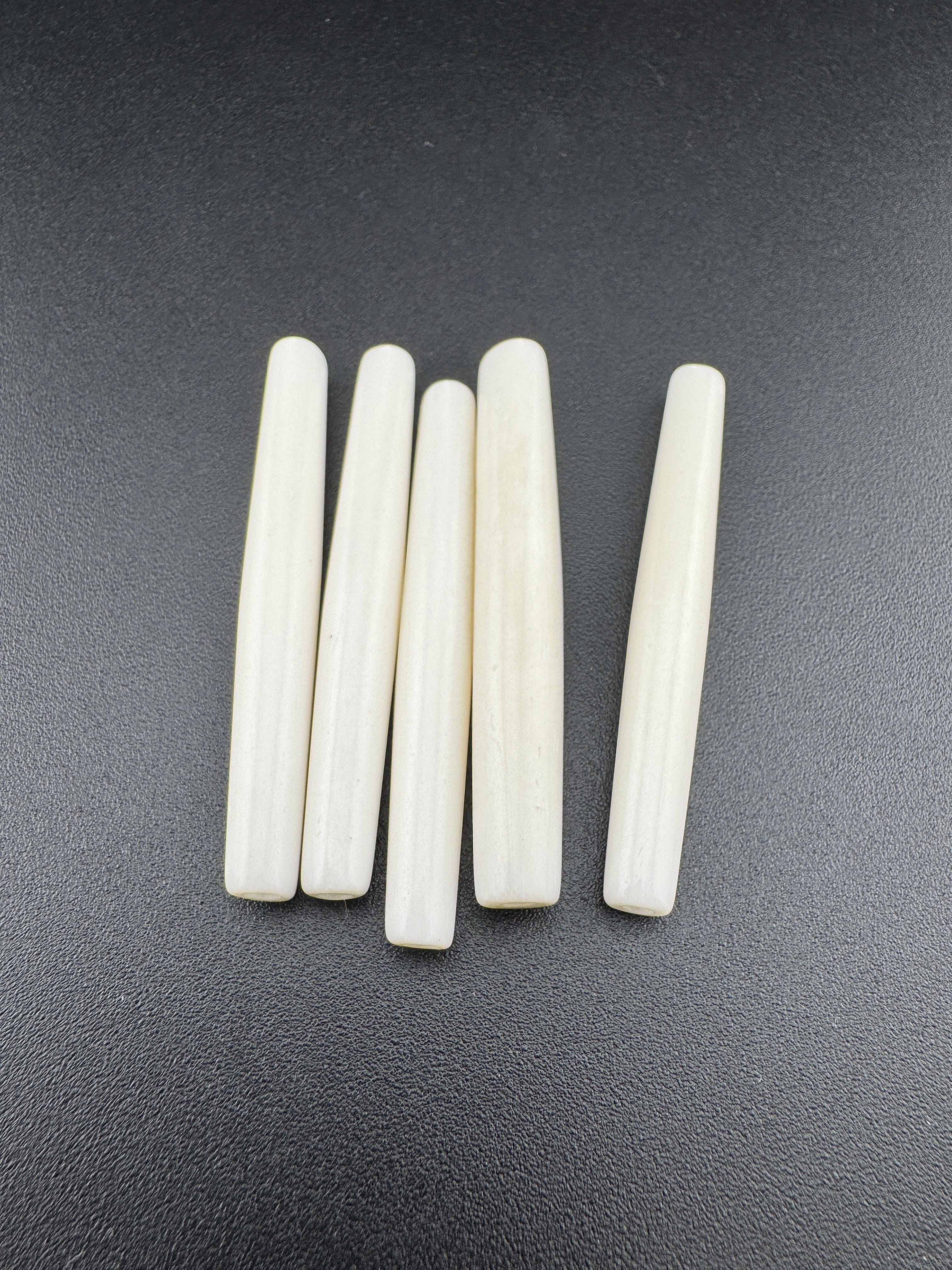 Ivory Buffalo Bone Pipe, Standard thickness  0.5–4inch Carved Bone Pieces for Jewelry & Crafts