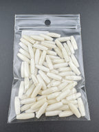 Ivory Buffalo Bone Pipe, Thin,  0.5–2.5inch Carved Bone Pieces for Jewelry & Crafts