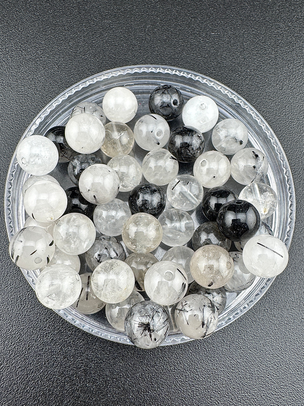 Tourmalinated Quartz Beads Available in 6mm, 8mm, 10mm, 12mm, 14mm, 16mm  Sizes