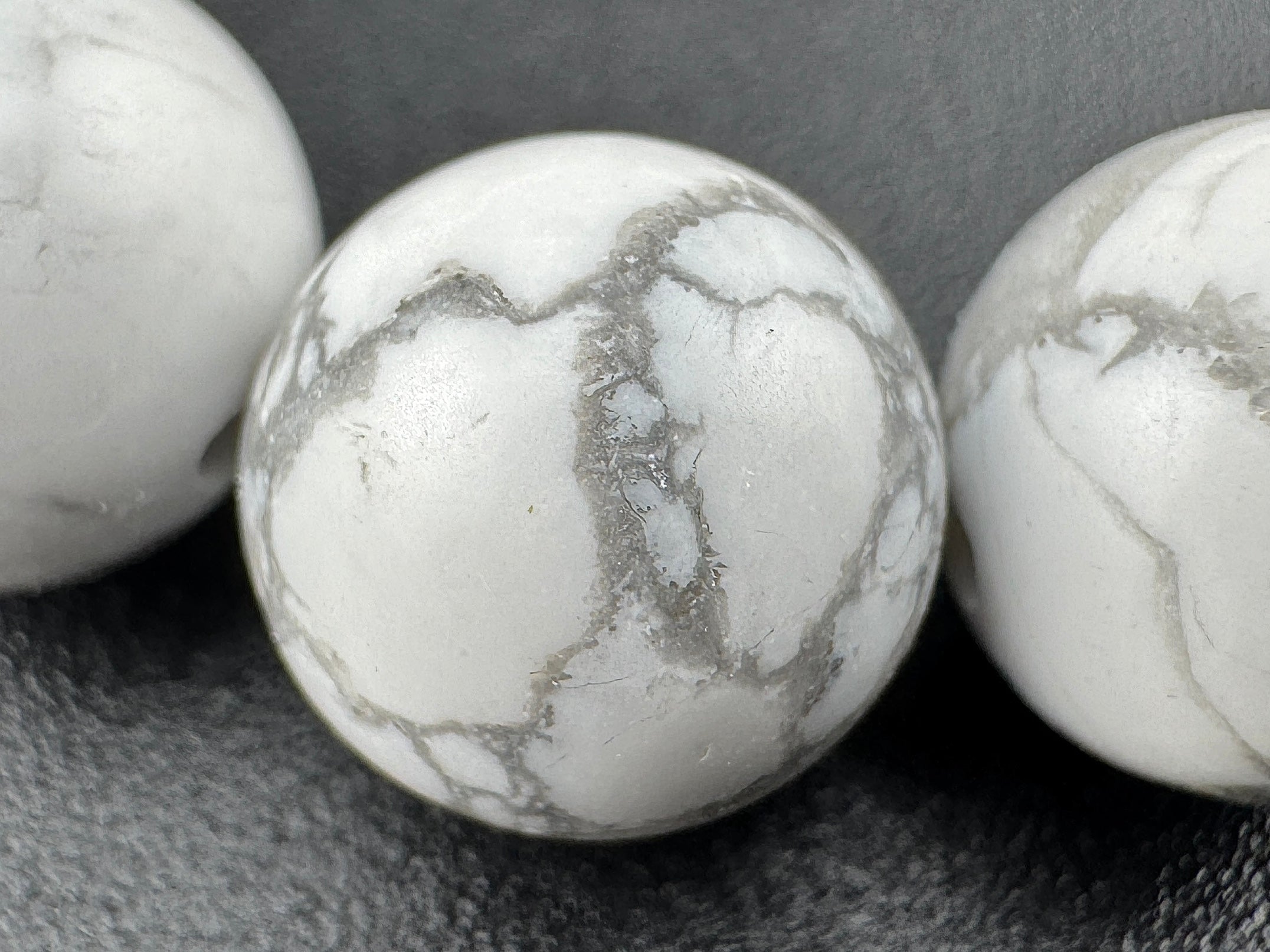 White Howlite Beads Available in 4mm, 6mm, 8mm, 10mm, 14mm Sizes