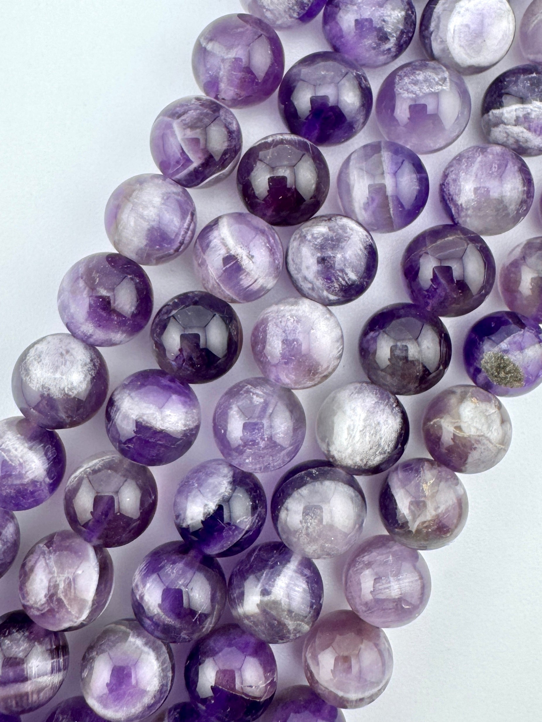 Lined Amethyst Beads Available in 6mm, 8mm Sizes