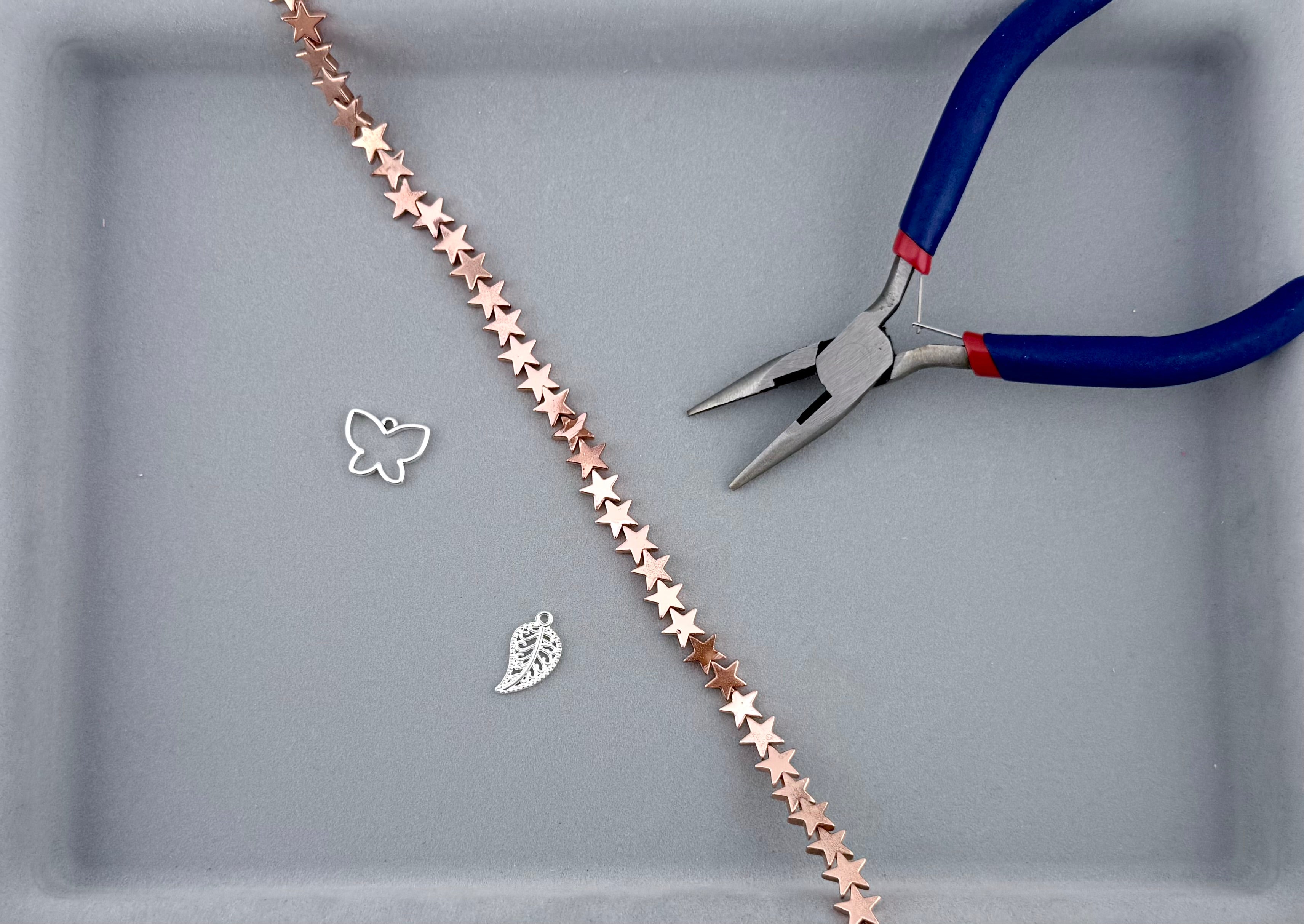 3x9mm Hematite Star Rose Gold