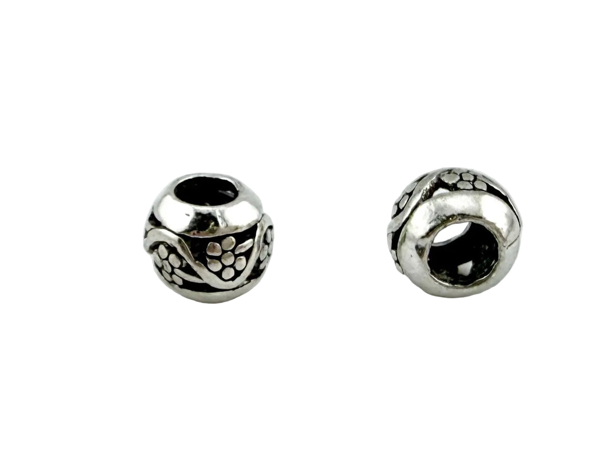 7mm Flower Spacer Bead Rhodium