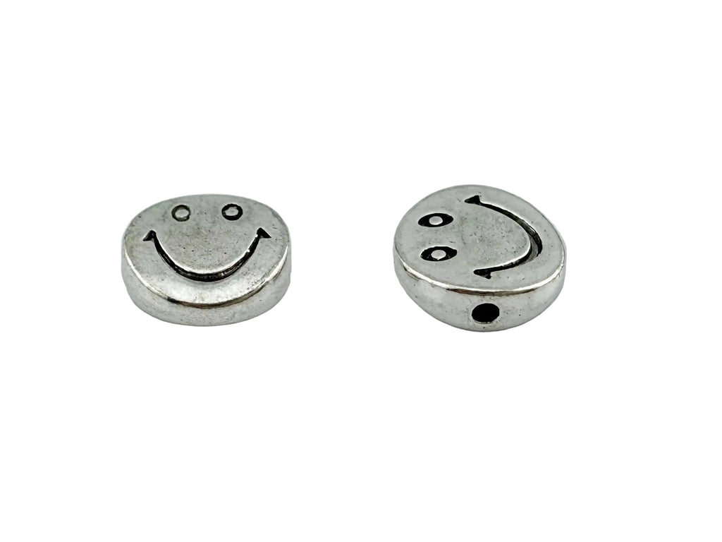9x3mm Smiley Face Spacer Rhodium
