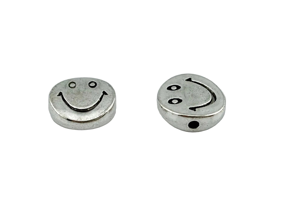 9x3mm Smiley Face Spacer Rhodium