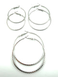 Diamond Cut Round Frame Hoop Earing Pair
