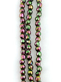 2mm Rainbow Faceted Round Hematite Beads