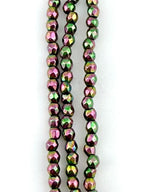 2mm Rainbow Faceted Round Hematite Beads