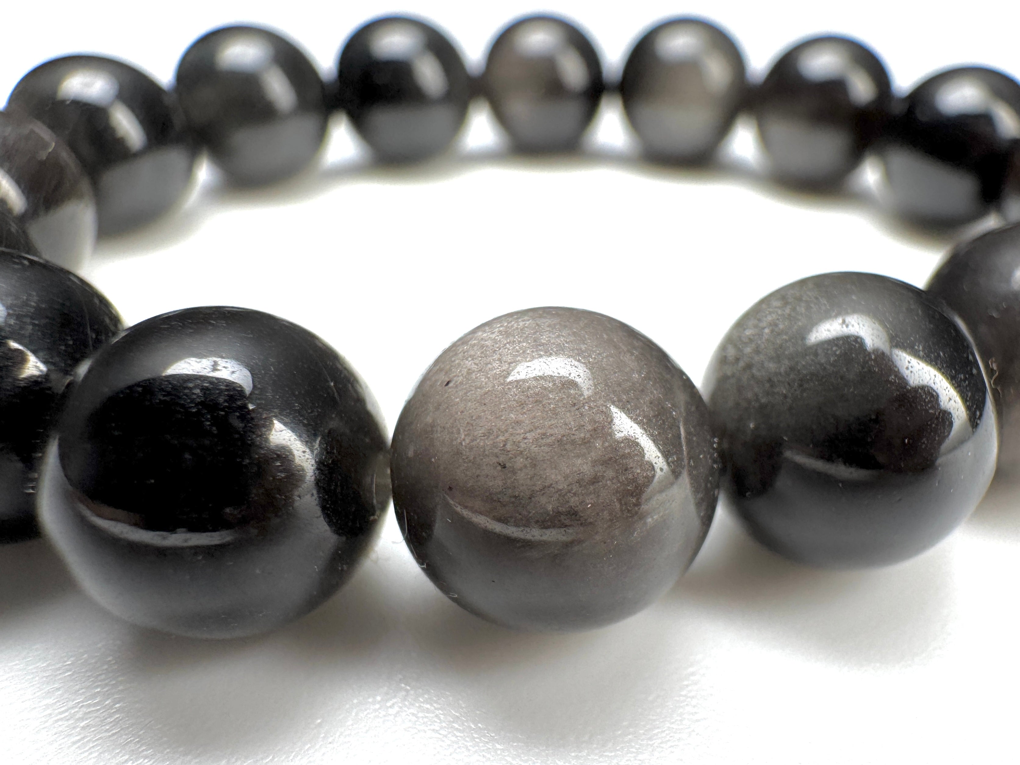 Silver Obsidian Beads Available in 6mm, 8mm, 10mm, 14mm Sizes
