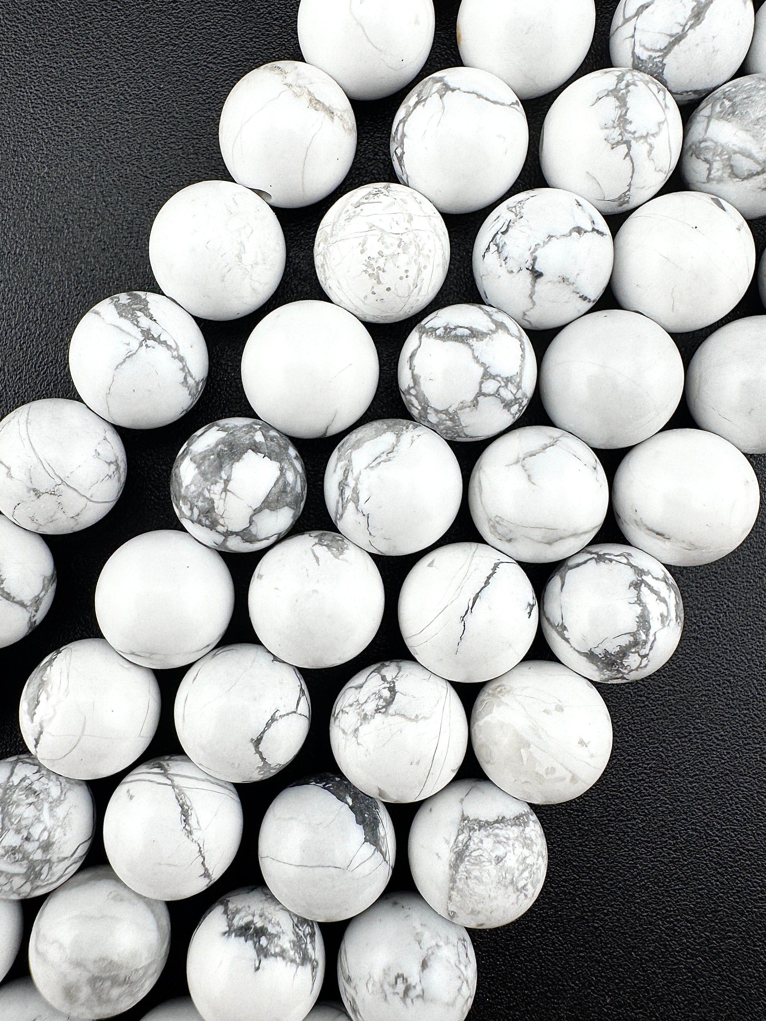 White Howlite Beads Available in 4mm, 6mm, 8mm, 10mm, 14mm Sizes