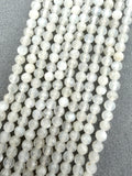 3mm Faceted White Moonstone Beads