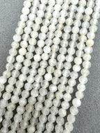 3mm Faceted White Moonstone Beads