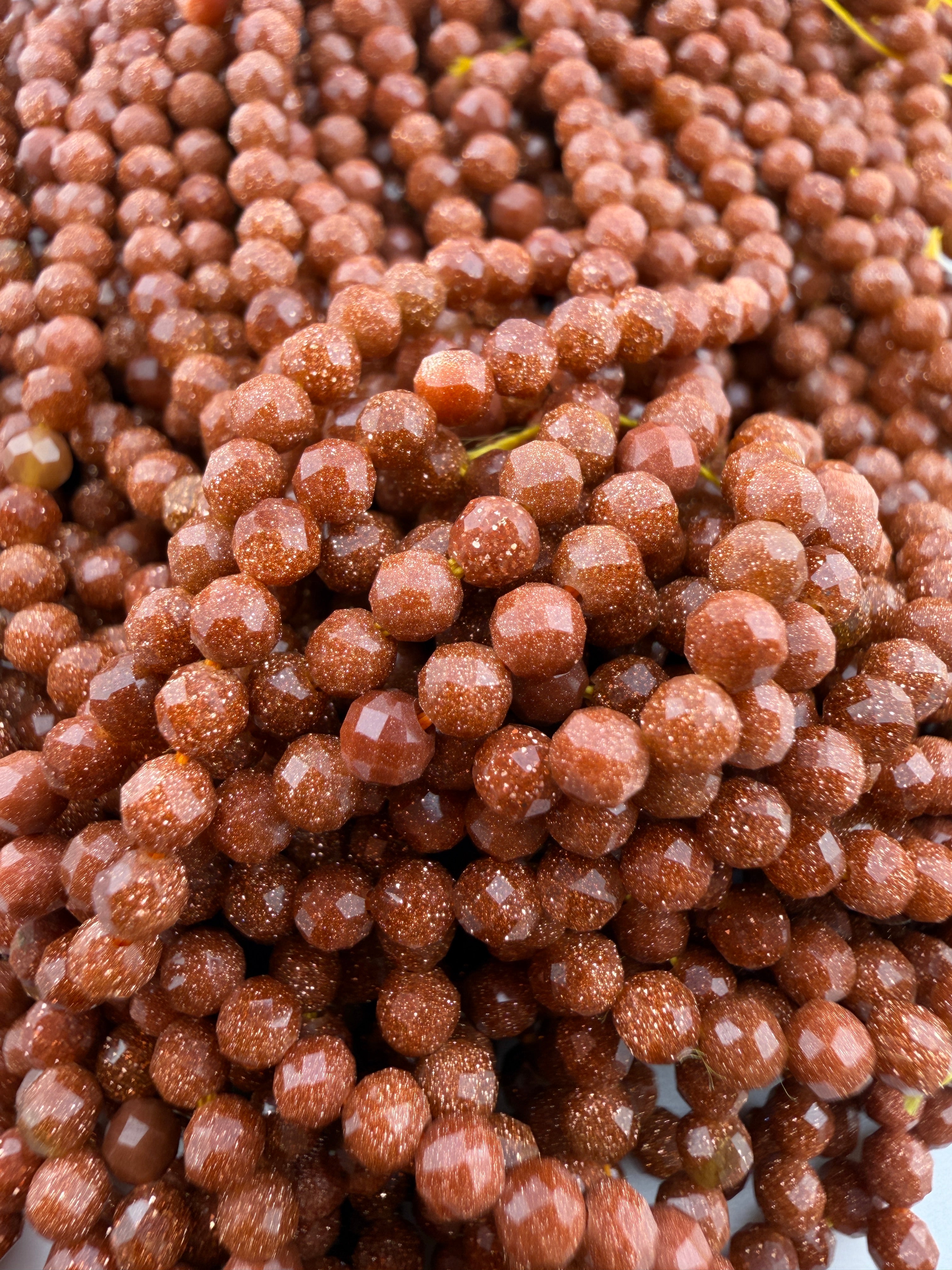 3mm Faceted Gold Stone Beads