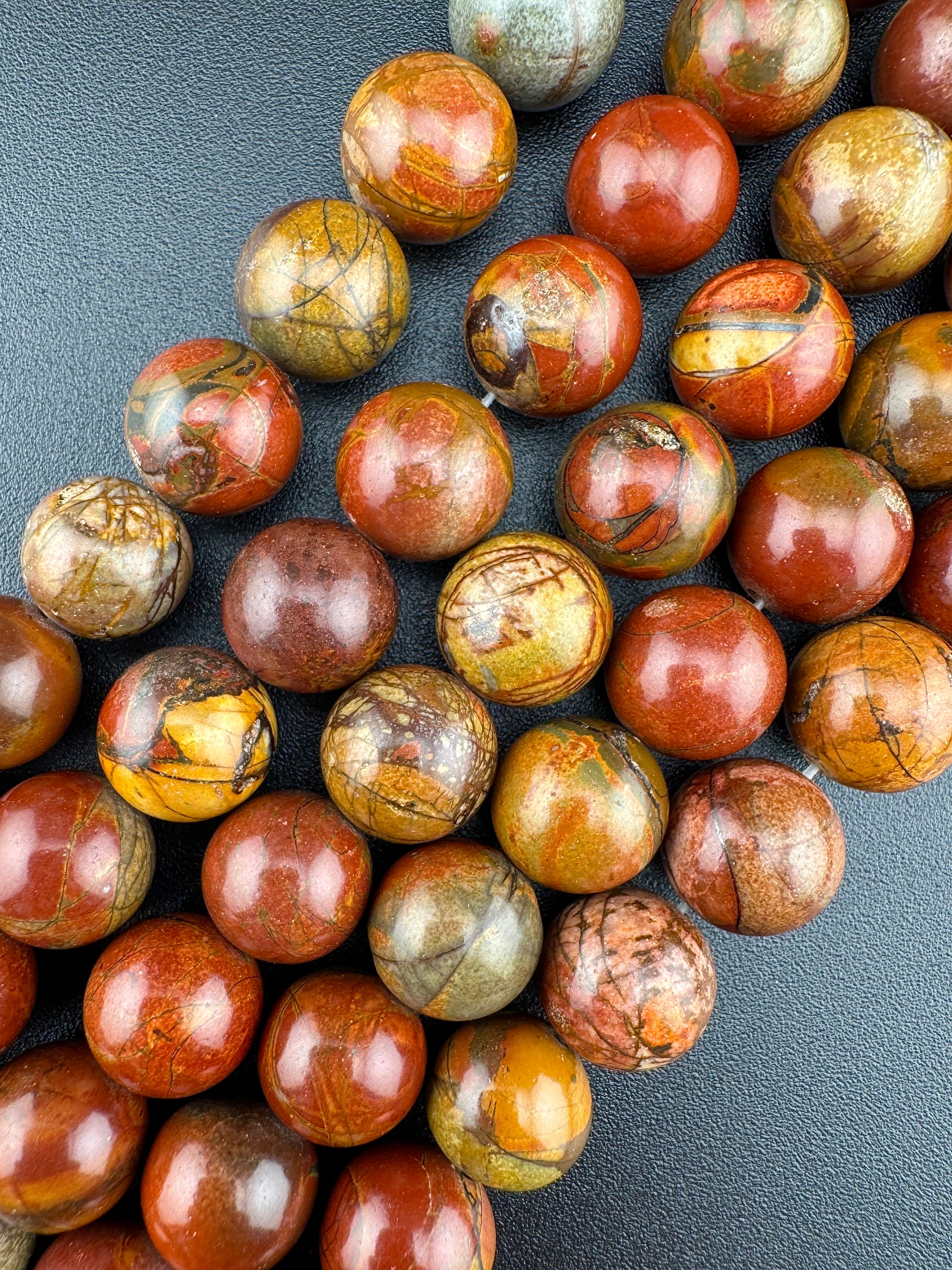 Picasso Jasper Beads Available in 4mm, 6mm, 8mm, 10mm Sizes