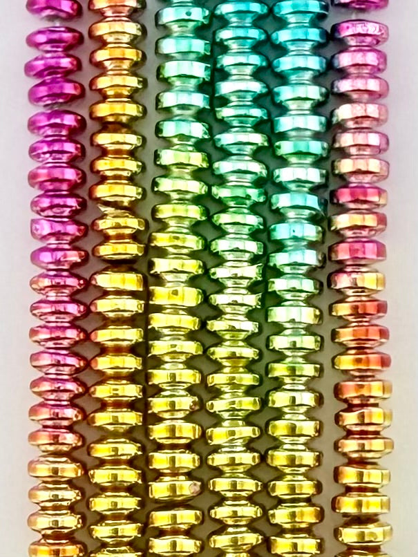 2x4.5mm Hematite Disk Beads Multi Color