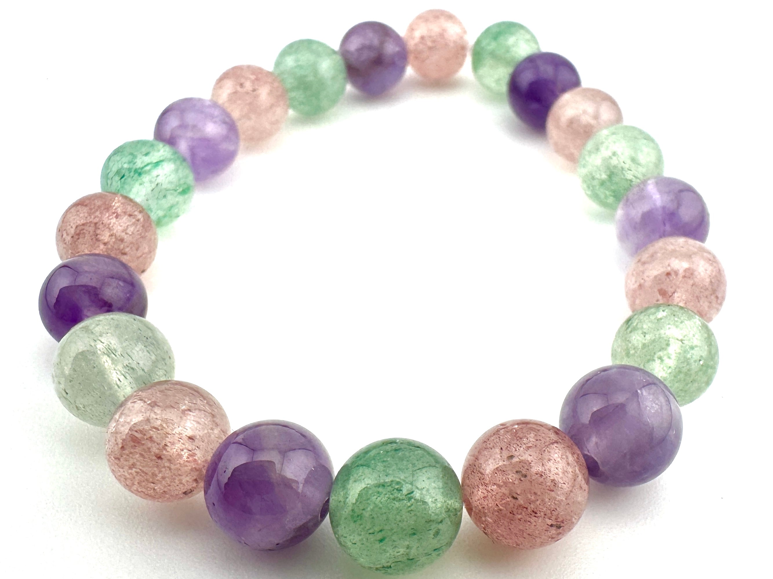 Strawberry Amethyst Green Quartz Beads Available in 6mm, 8mm, 10mm, 12mm Sizes