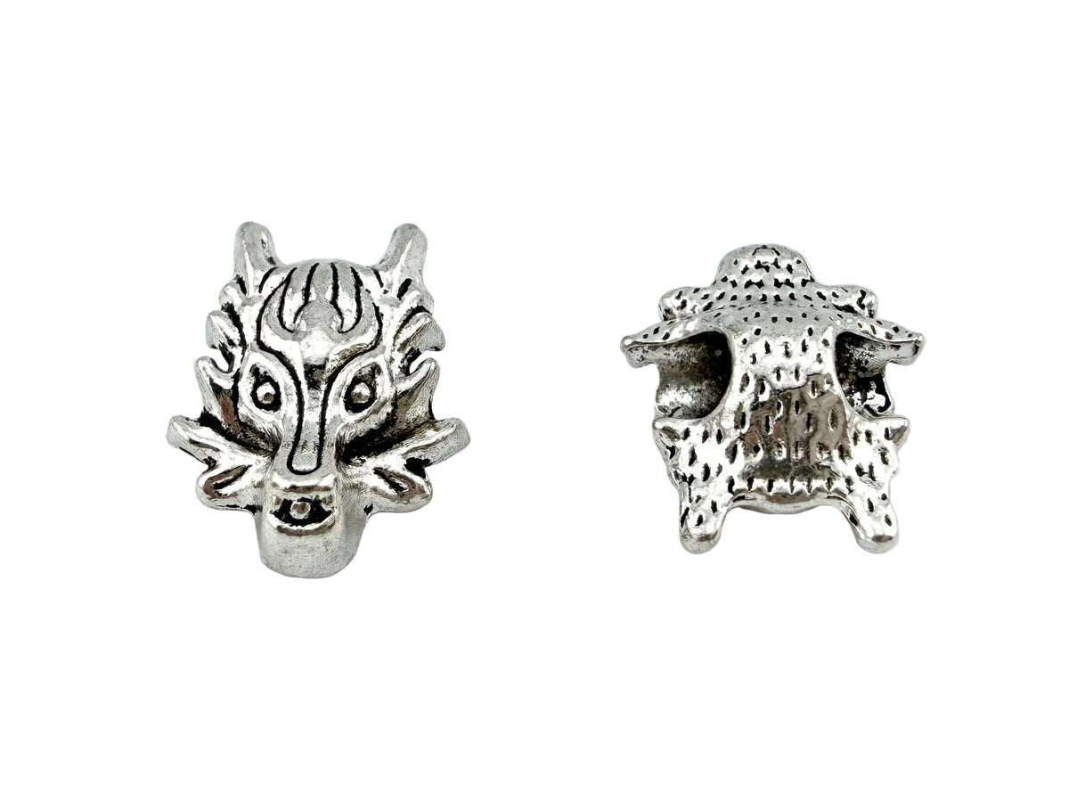 13x17mm Dragon Head Bead Rhodium