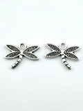 14.5mm Dragon Fly Rhodium Charm