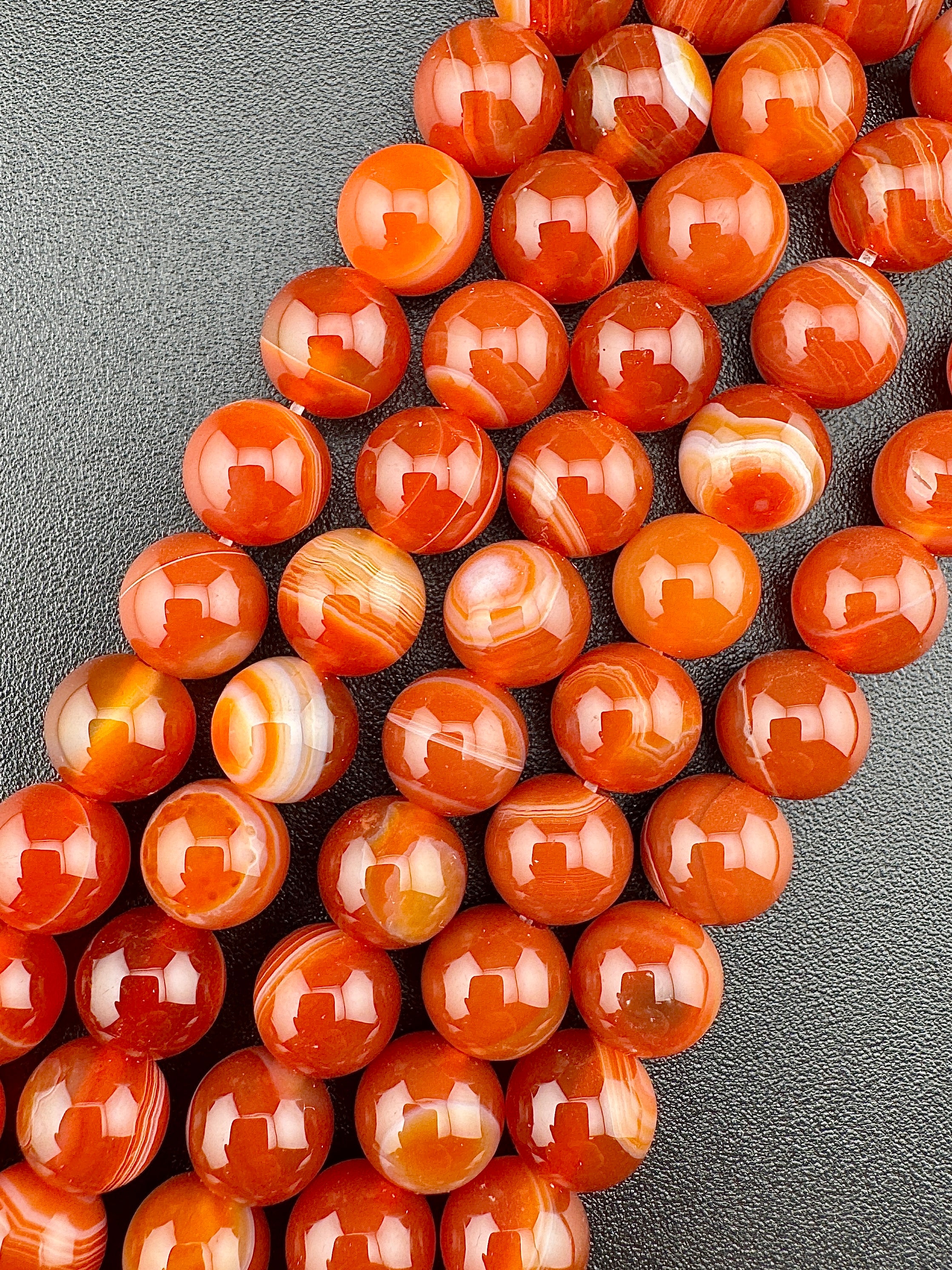 Banded Carnelian Agate Beads Available in 6mm, 8mm, 10mm Sizes