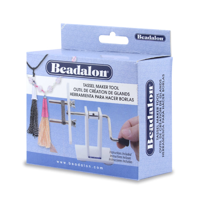 Tassel Maker, 7 mm O.D. / 0.275 in, pegs, adjustable size from 9.7 cm / 3.8 in, to 2.5 cm / 0.98 in