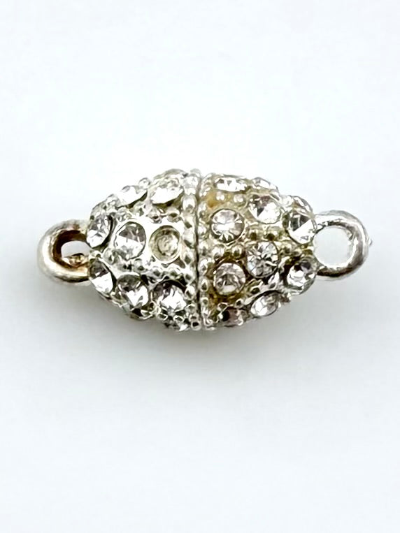 8mm Oval Magnetic Claps Silver