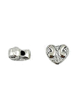 7x9mm Heart Spacer Rhodium
