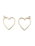 22.5mm Heart Frame Charm Light Gold