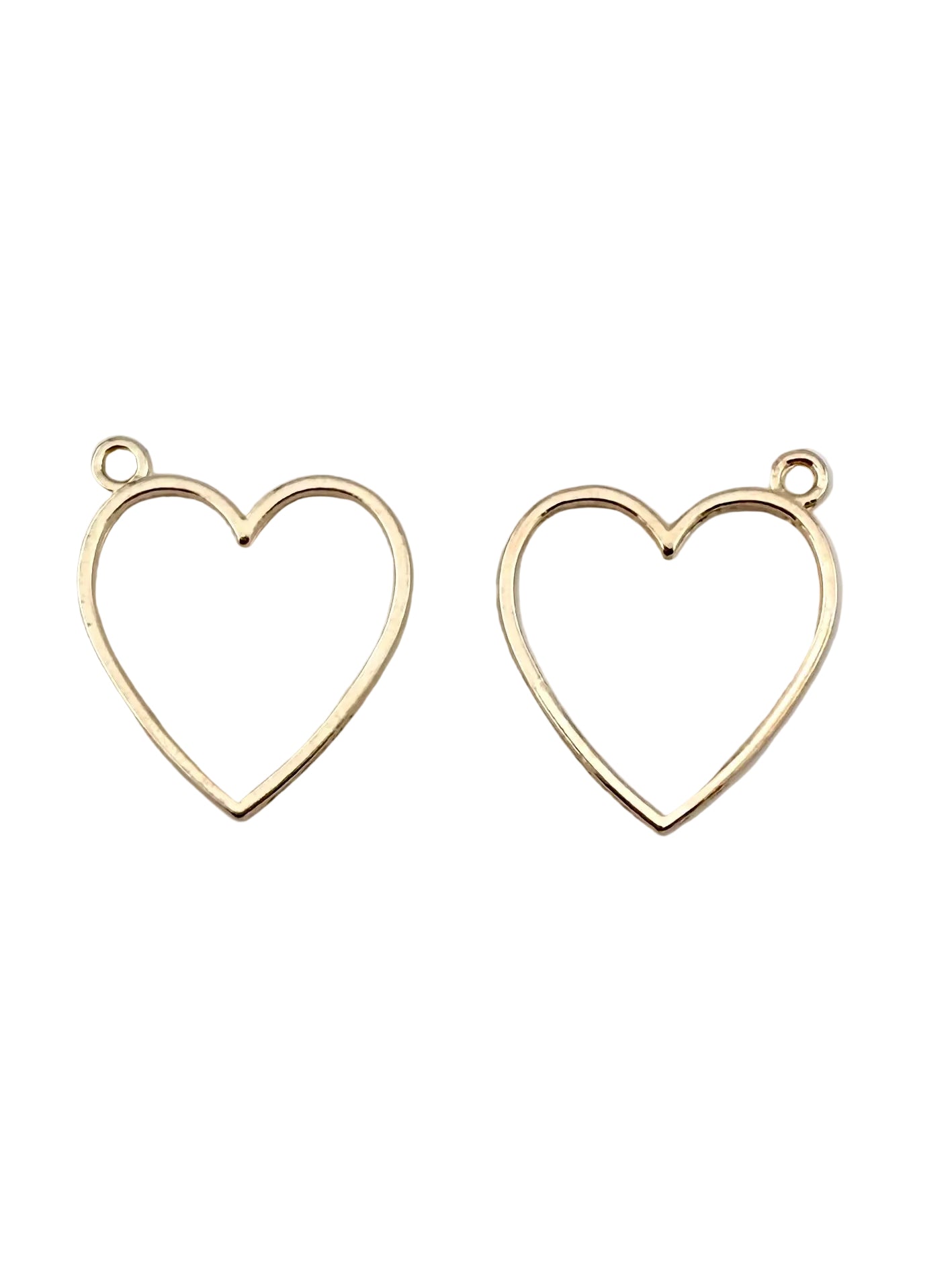 22.5mm Heart Frame Charm Light Gold