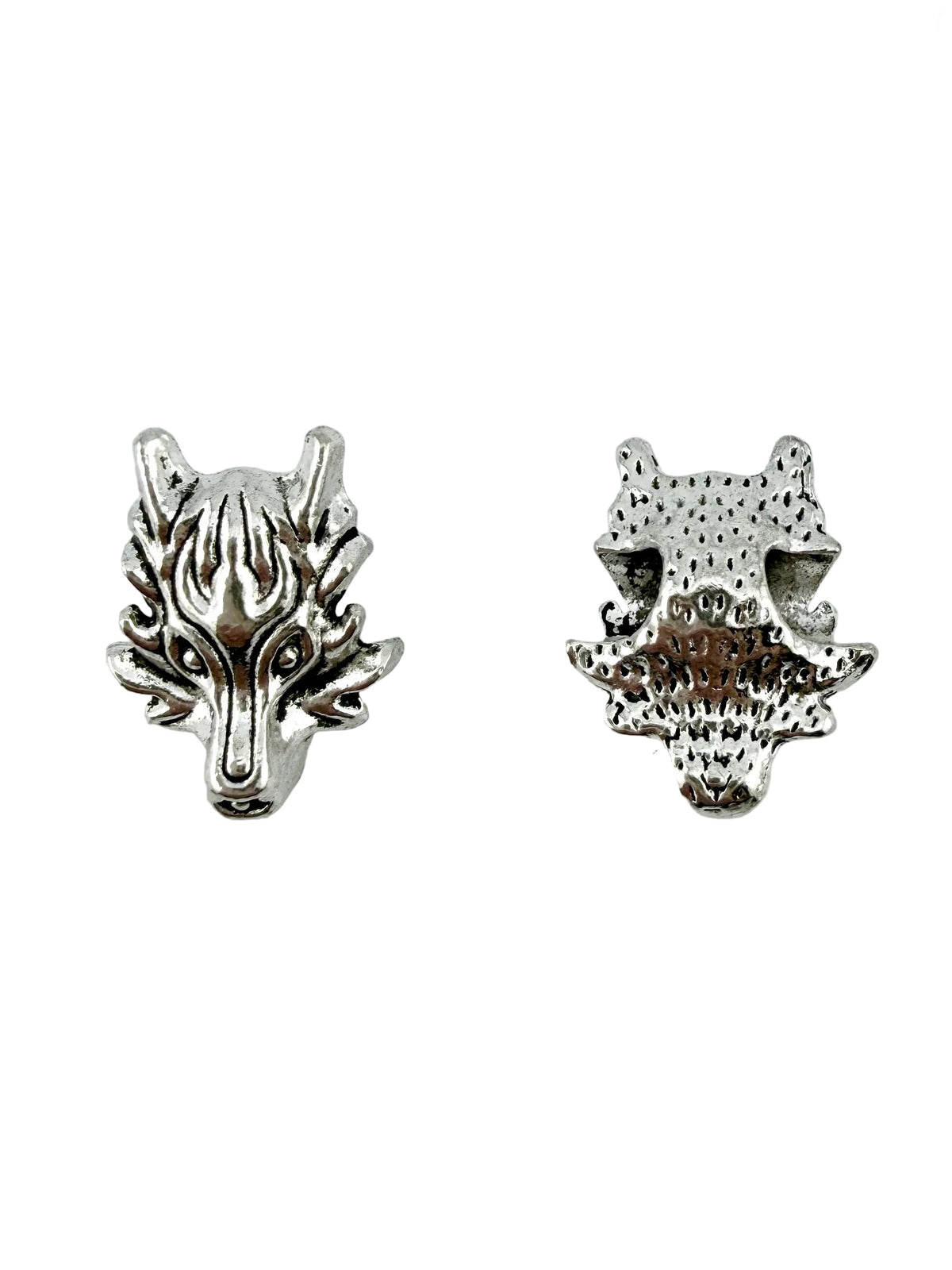 13x17mm Dragon Head Bead Rhodium
